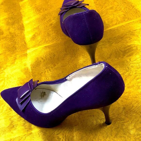 Vintage Velvet Heels  shoes - Picture 1 of 12